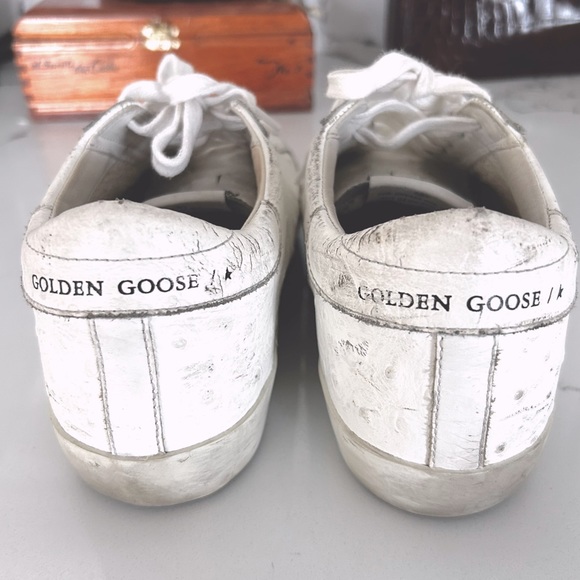 Golden Goose Superstar Ostrich-Stamped Court Sneakers size 35 - Picture 3 of 5